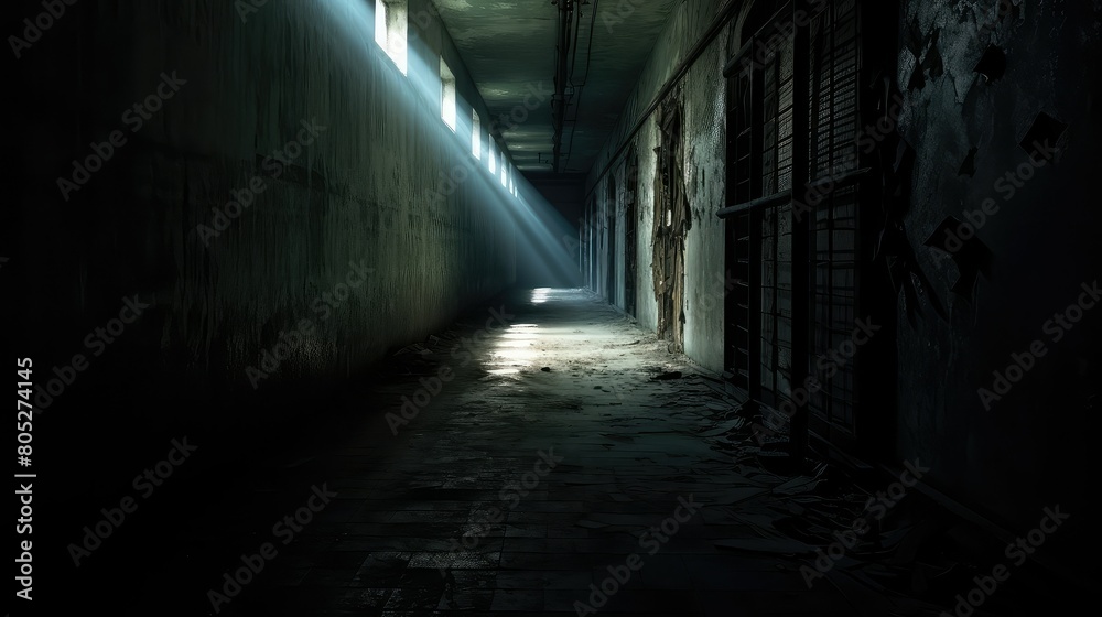 spooky dark corridor