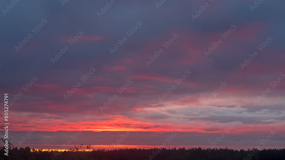 colorful dramatic sky with cloud at sunset
