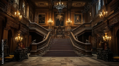 staircase blurred castle interiors © vectorwin