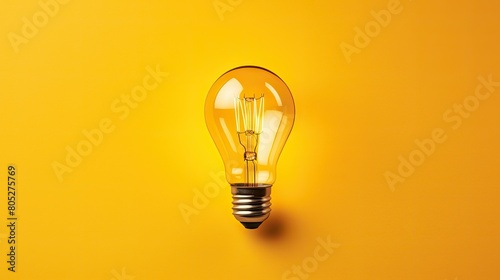 turned yellow background light bulb photo