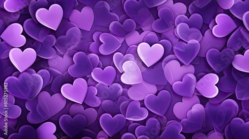 vibrant purple hearts background