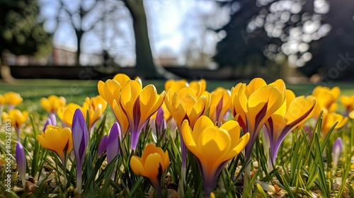 petals crocus yellow In the second photo photo