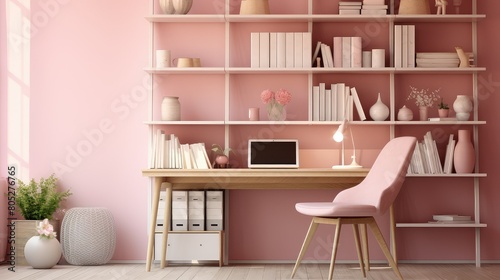 office pink interior design