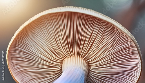 a macro shot of a mushroom s cap reveals the delicate texture and patterns that make it unique