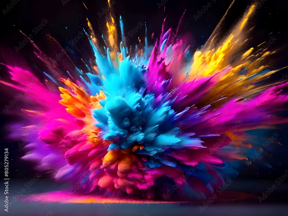 Abstract colored powder splashes, beautiful pastel explosions. Abstract colored powder splashes, beautiful pastel explosions.