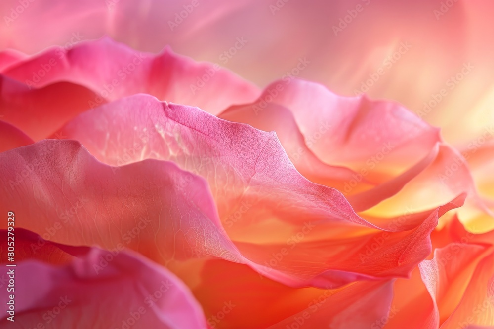 Abstract background with rose petals. Wavy macro botanical aesthetic backdrop Abstract background with rose petals. Wavy macro botanical aesthetic backdrop