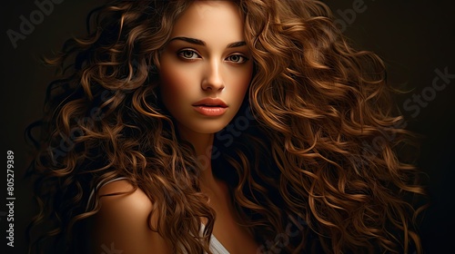 cascade curly brown hair