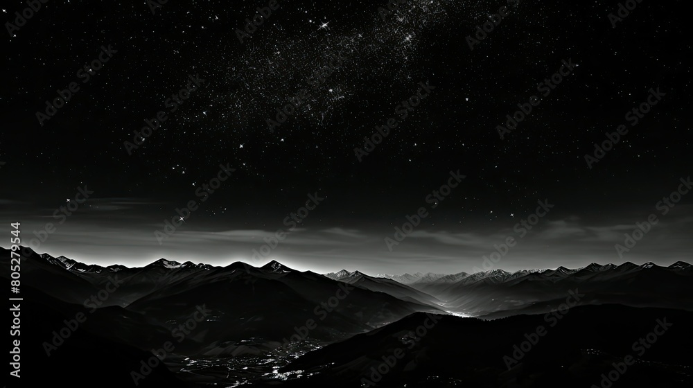 Fototapeta premium night mountains with stars