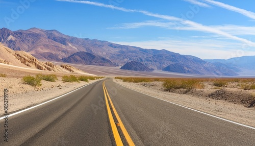 Desert Highway at Death Valley National Park, California, USA 