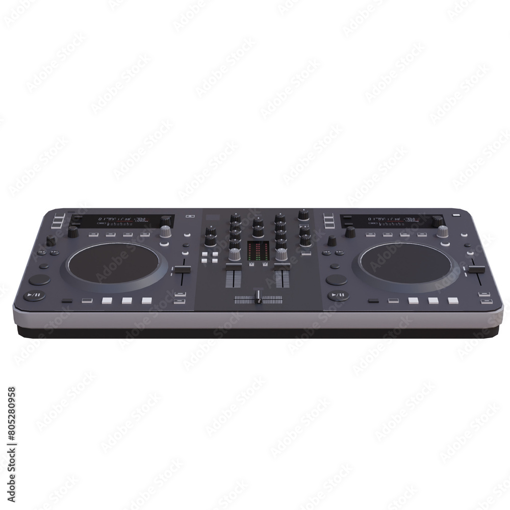 Fototapeta premium 3d render dj controller with transparent background