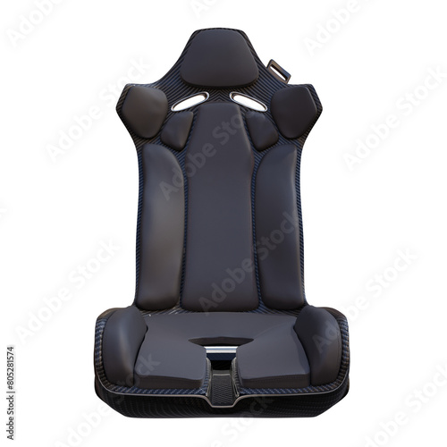 3d render sports car seat with transparent background