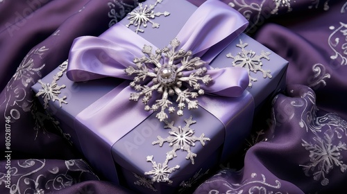 wrapping purple and silver christmas