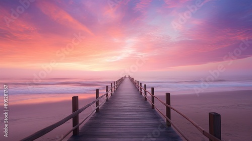 reflection pink sunset beach