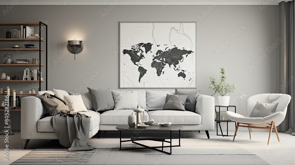 Fototapeta premium neutral gray map