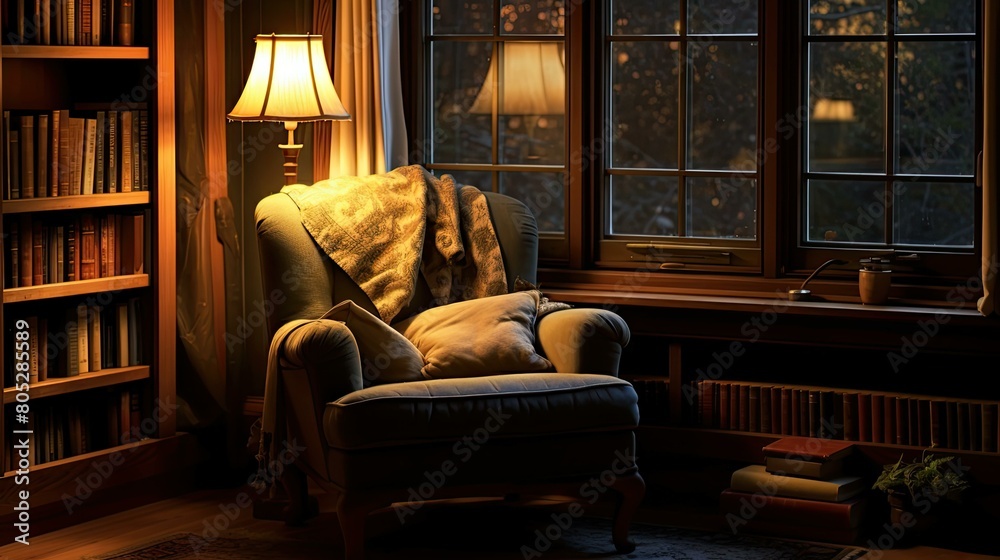 Fototapeta premium soft window light in dark room