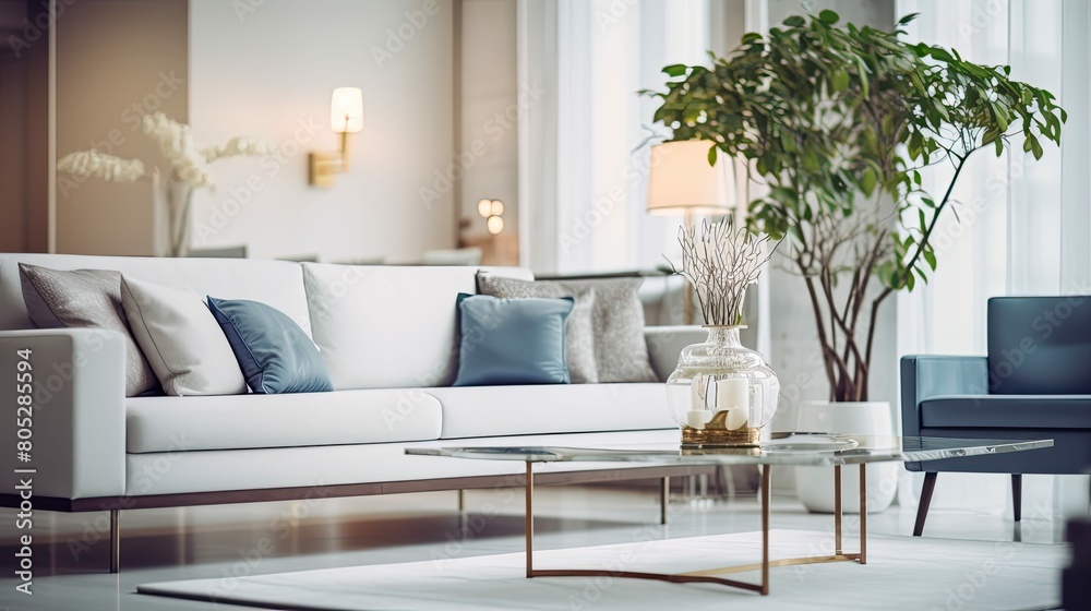 Fototapeta premium sleek blurred luxury modern interior