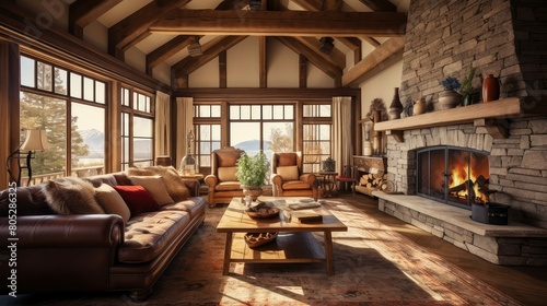 wooden interiors home © vectorwin