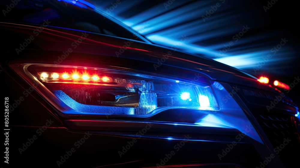 flashing police car lights