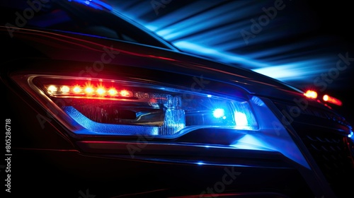 flashing police car lights © vectorwin