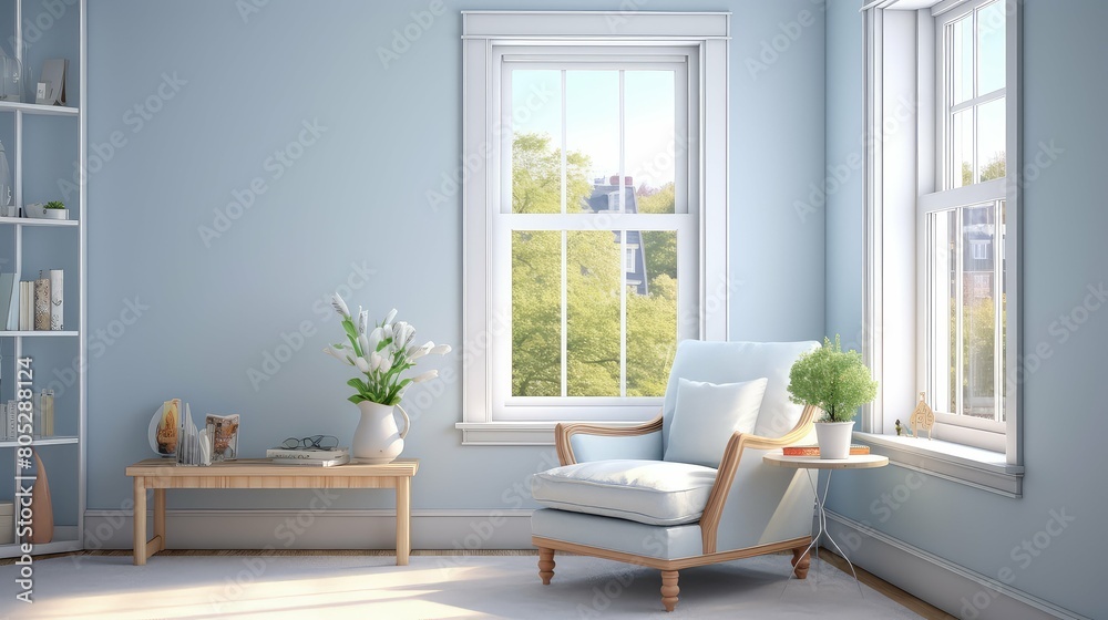 Fototapeta premium natural light blue room