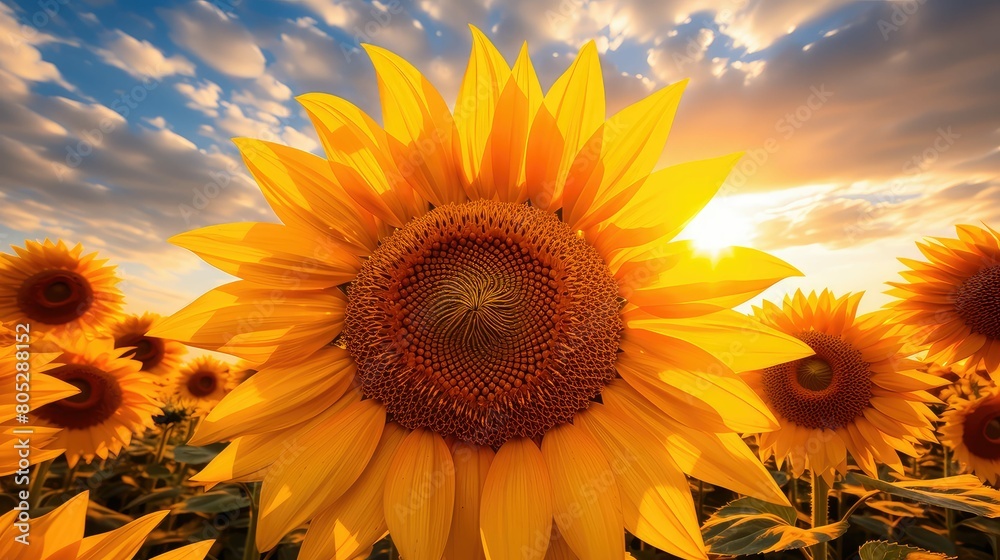 Obraz premium perspective wavy sun