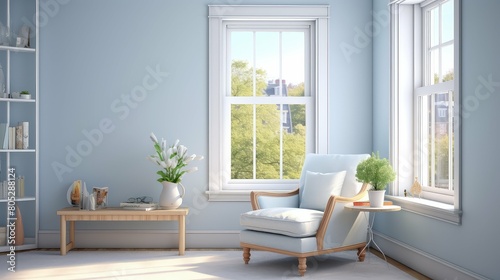 natural light blue room