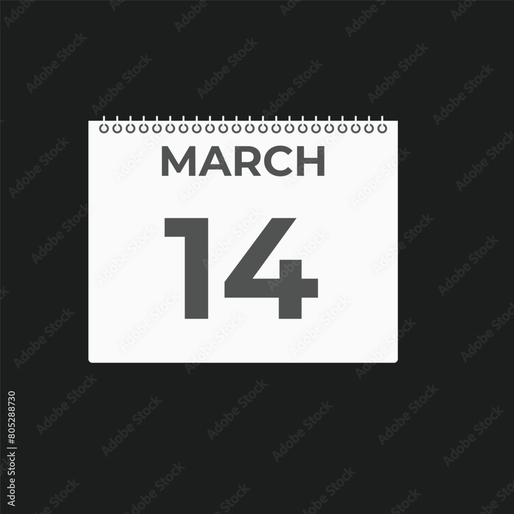 March 14 calendar reminder. 14 March daily calendar icon template. Calendar 14 March icon Design template. Vector illustration
March 14 calendar reminder. 14 March daily calendar icon template. Calendar 14 March icon Design template. Vector illustration