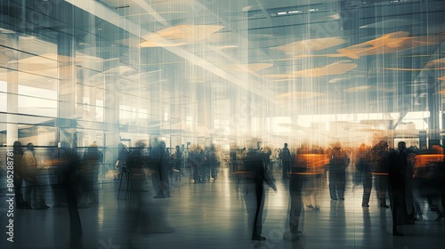 moment blurred convention center interior