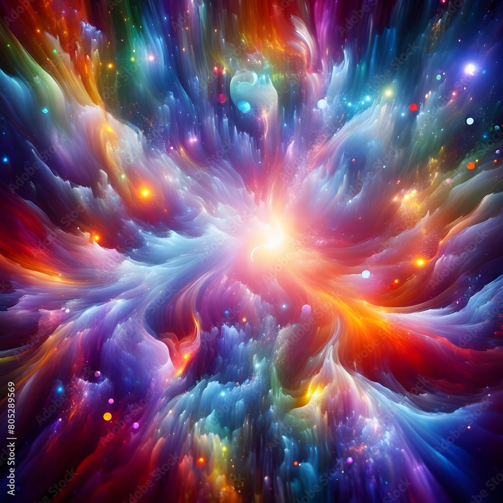 Rainbow Rapture characterized by abstract colorful shapes cascading and intertwining in a radiant display of vibrant hues and energetic patterns Rainbow Rapture characterized by abstract colorful shapes cascading and intertwining in a radiant display of vibrant hues and energetic patterns