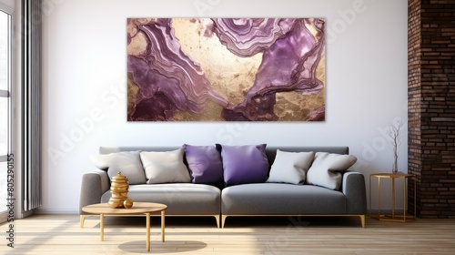 artwork purple gold marble