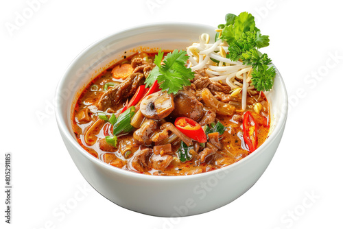 Thai cuisine delight isolated on transparent background