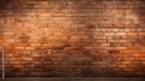 warm brick wall with light