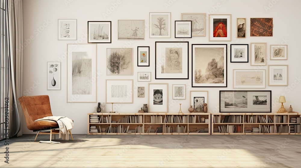 Fototapeta premium atmosphere blurred modern vintage interior art frame