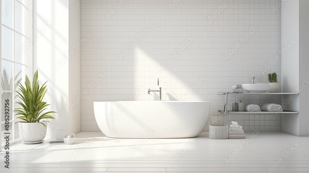 Fototapeta premium interior blurred white interiors