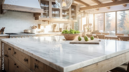 countertop blurred interior design kitchen island