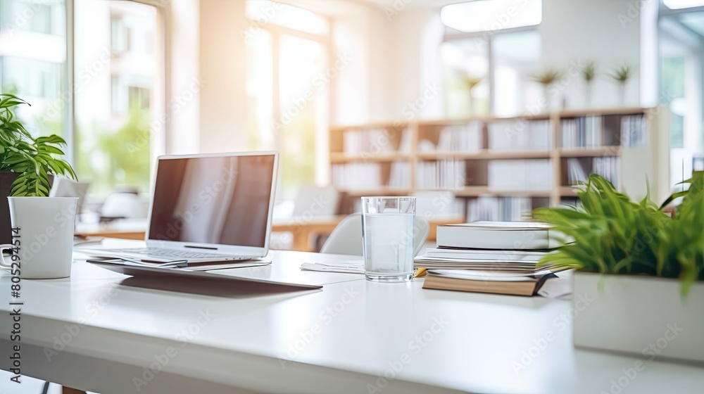stylish blurred classic white modern office interior stylish blurred classic white modern office interior
