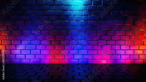 orange dark neon brick background