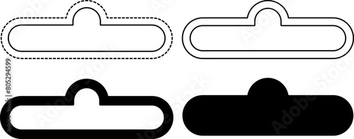 outline silhouette euro hook icon set