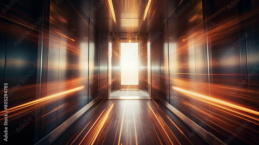 mesmerizing blurred elevator interior