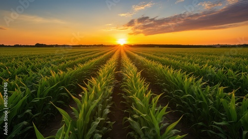 horizon sunset corn background © vectorwin
