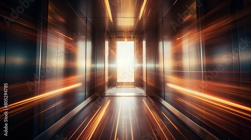mesmerizing blurred elevator interior