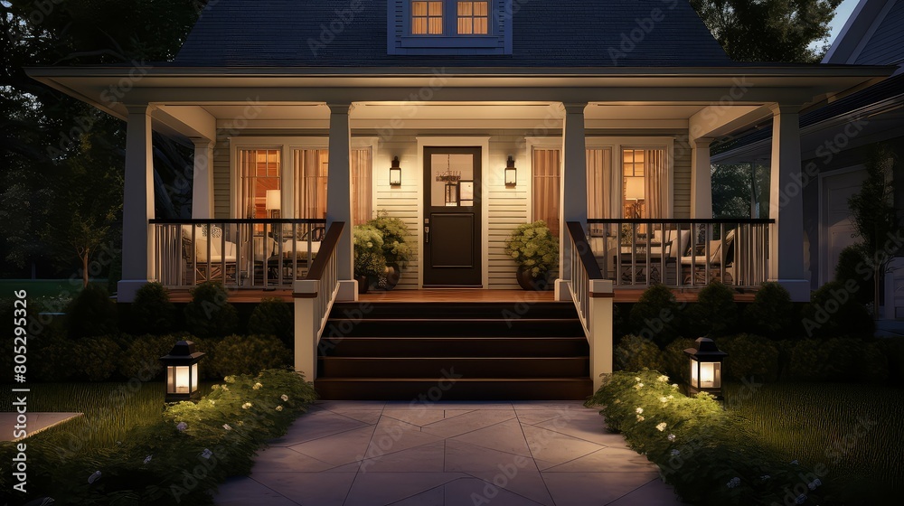 bungalow exterior home lighting