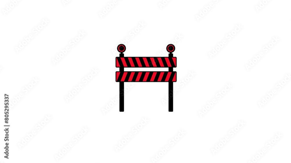 Road barrier logo icon animation, work icon, road barrier icon.