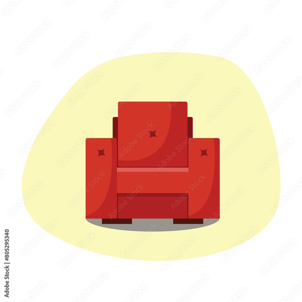 Modern armchair on a bright background. Armchair icon. Vector illustration. Modern armchair on a bright background. Armchair icon. Vector illustration.