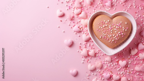 cookie pink heart background