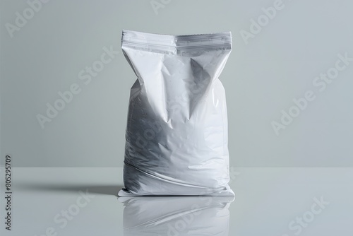 Zipper sealed white plastic bag for food or beverage packaging with freshness guarantee