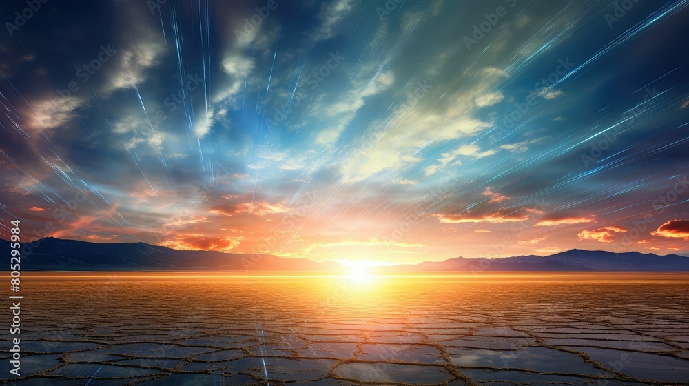 Obraz premium landscape light network