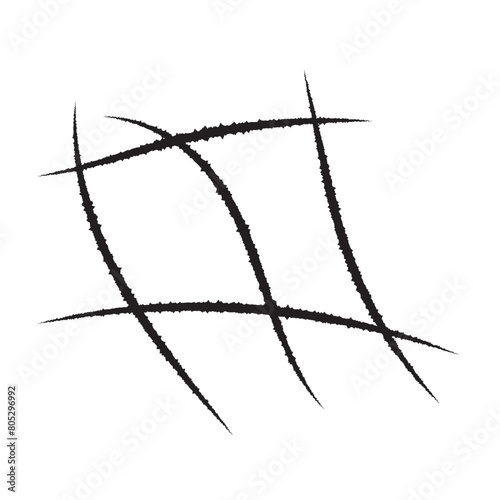 Bear paw claw marks, scratches of animal attack