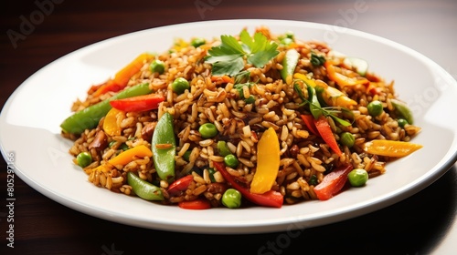 cooked whole grain brown rice dish