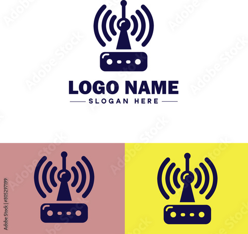 antenna icon Aerial Receiver Transmitter flat logo sign symbol editable vector